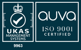 ISO 9001 certified — UKAS / Auva